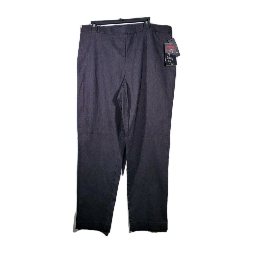 Briggs New York XL Checkered Gray Stretch Pull On Dress Pants Slimming NWT